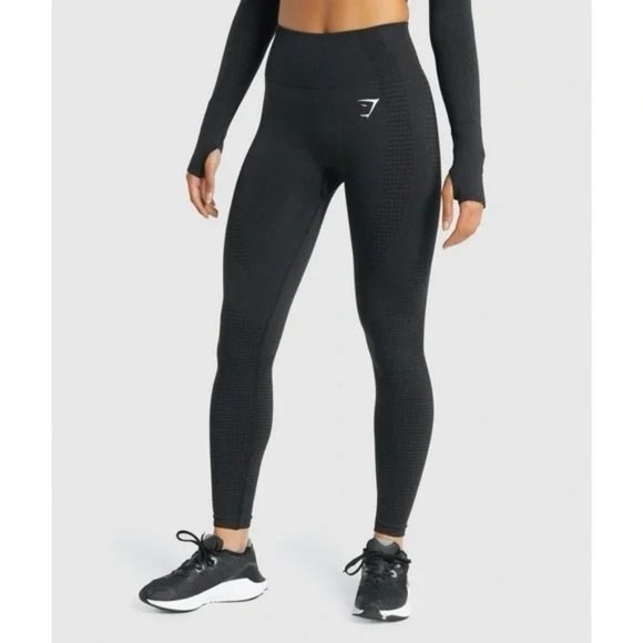 Gymshark Black Vital Seamless 2.0 Athletic Leggings M/L - Picture 1 of 6